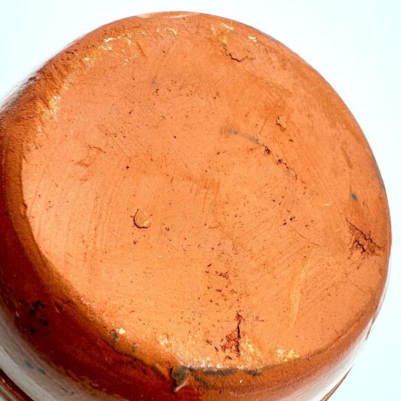 Portuguese Pottery Clay Terracotta Mini Blue Floral Olive Dish Hand-painted - Picture 8 of 8